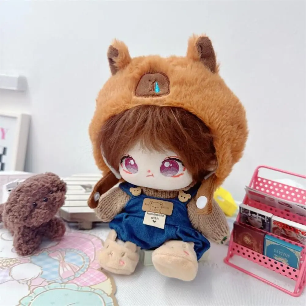 

20cm Doll Clothes Toy Capybara Head Cover No Attributes Dolls Clothes Suspender Pants Dress Up Cotton Doll Clothes