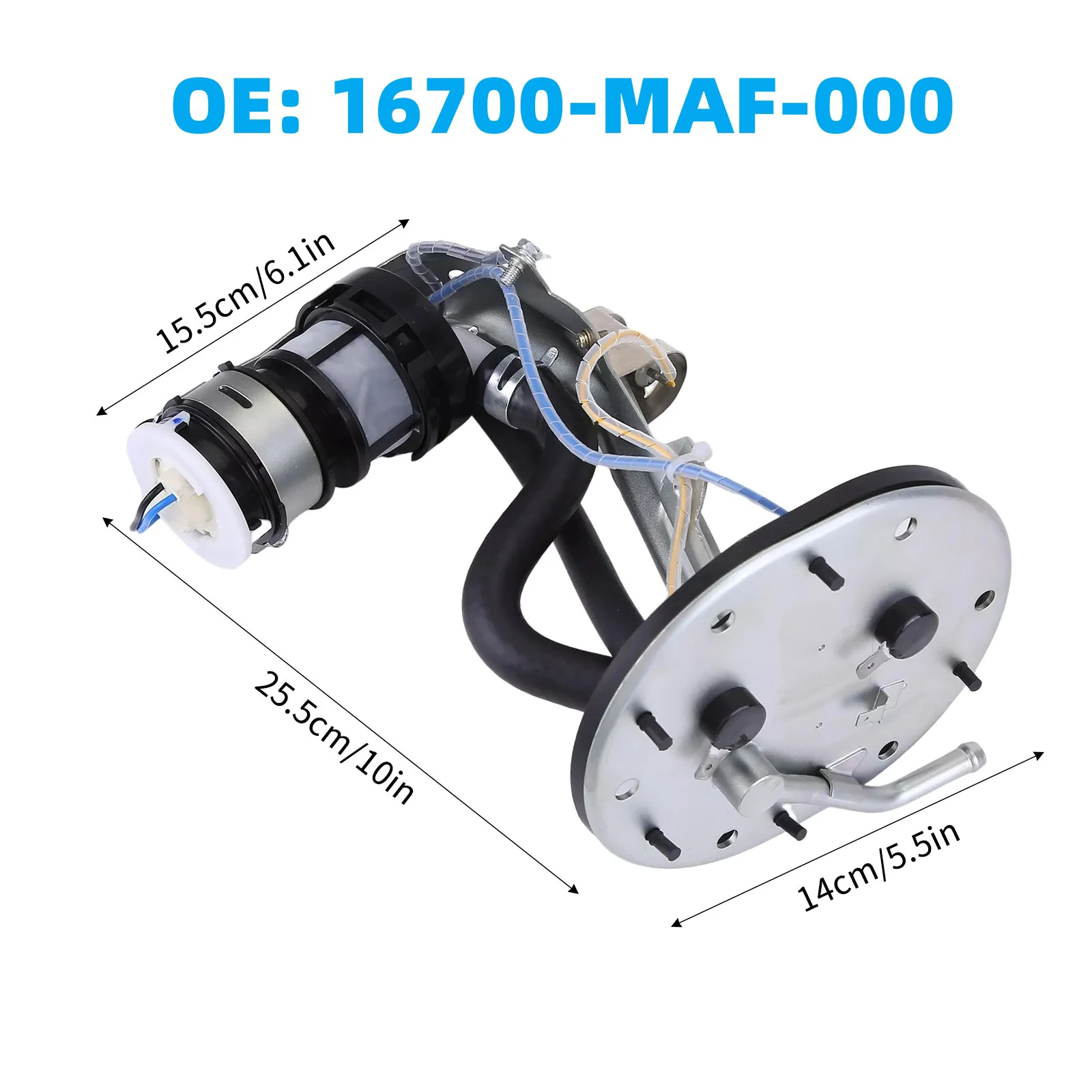 Fuel Pump Assembly 16700-MAF-000 for Honda GL1500 Gold Wing 1988-2000, In-Tank Electric Fuel Pump Auto Accessories Replacement