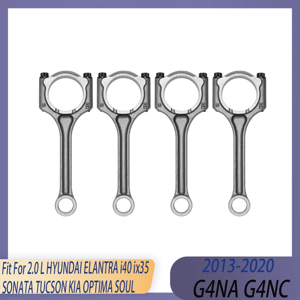

4pcs Engine Parts Connecting Rod Kit Fit 2.0 L G4NA G4NC GAS 13-20 For HYUNDAI ELANTRA i40 ix35 SONATA TUCSON KIA OPTIMA SOUL