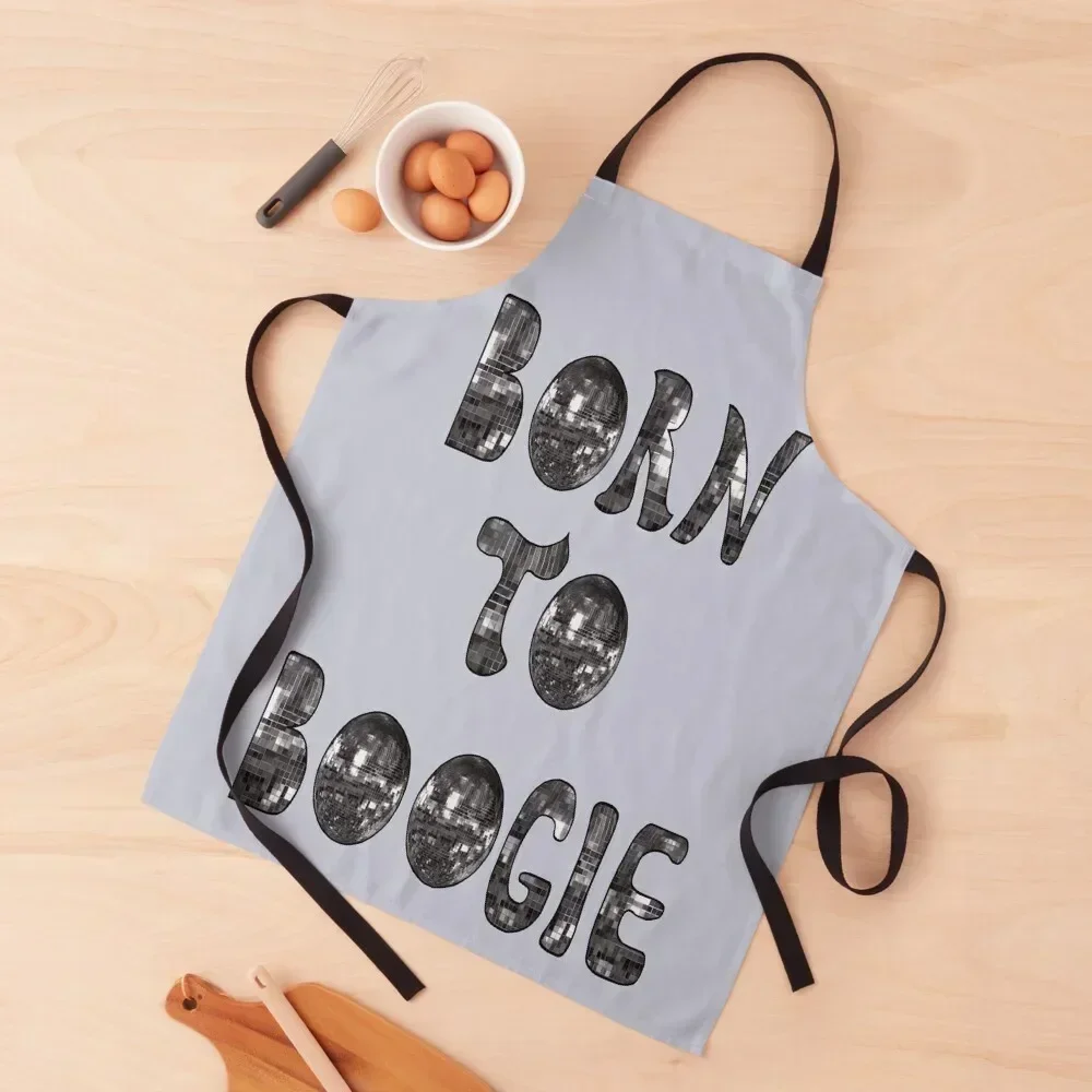 

Born to Boogie 1970s Silver Apron Children'S kitchen jacket woman For Women House Things For Home And Kitchen Apron
