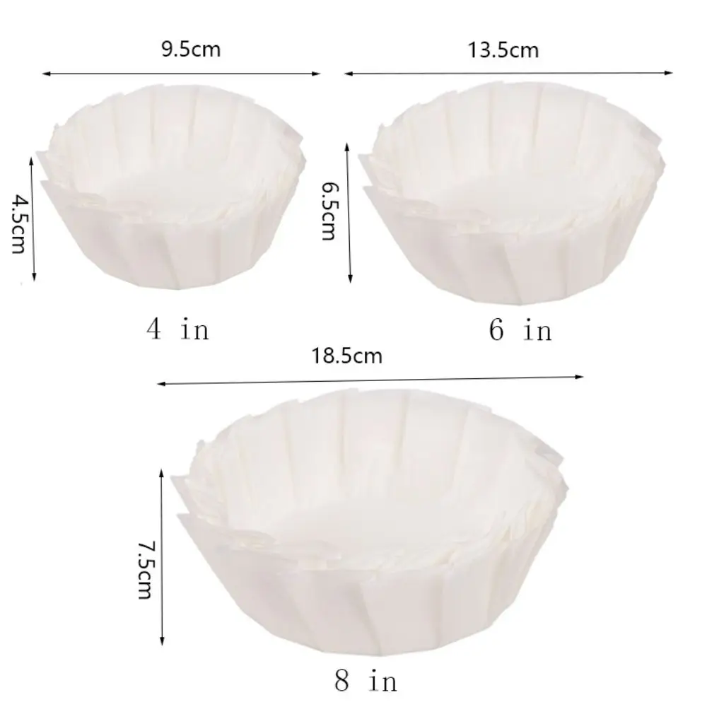 50/100pcs 4/6/8 Inch Basque Cheesecake Oil Paper Tray Non-stick Easy Demoulding Mousse Cake Wrapper with Ruffled Edges Foldless