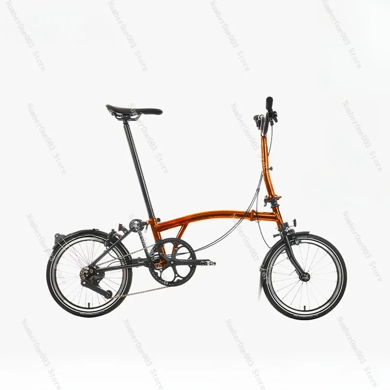 Titanium Folding Bicycle with M/S Handle Flame Varnish 4-Speed L Version Lightweight Design