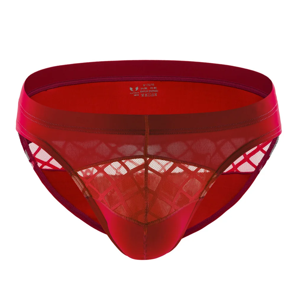 Mens Ice Silk Underwear Sexy Bikini Thin Low-Rise Briefs Breathable Swimwear Thong Erotic Lingerie Gays Clothes Funny Panties