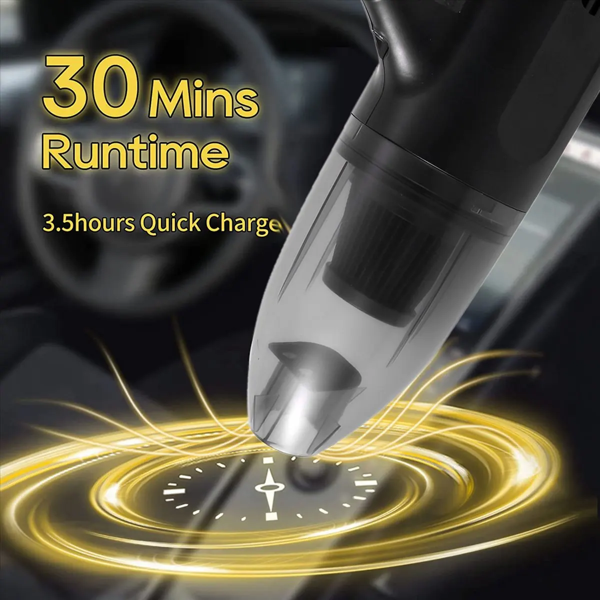 

Беспроводной ручной пылесос ABJZ с мощным всасыванием 10K PA, перезаряжаемый, для автомобиля, черный, с вилкой стандарта США