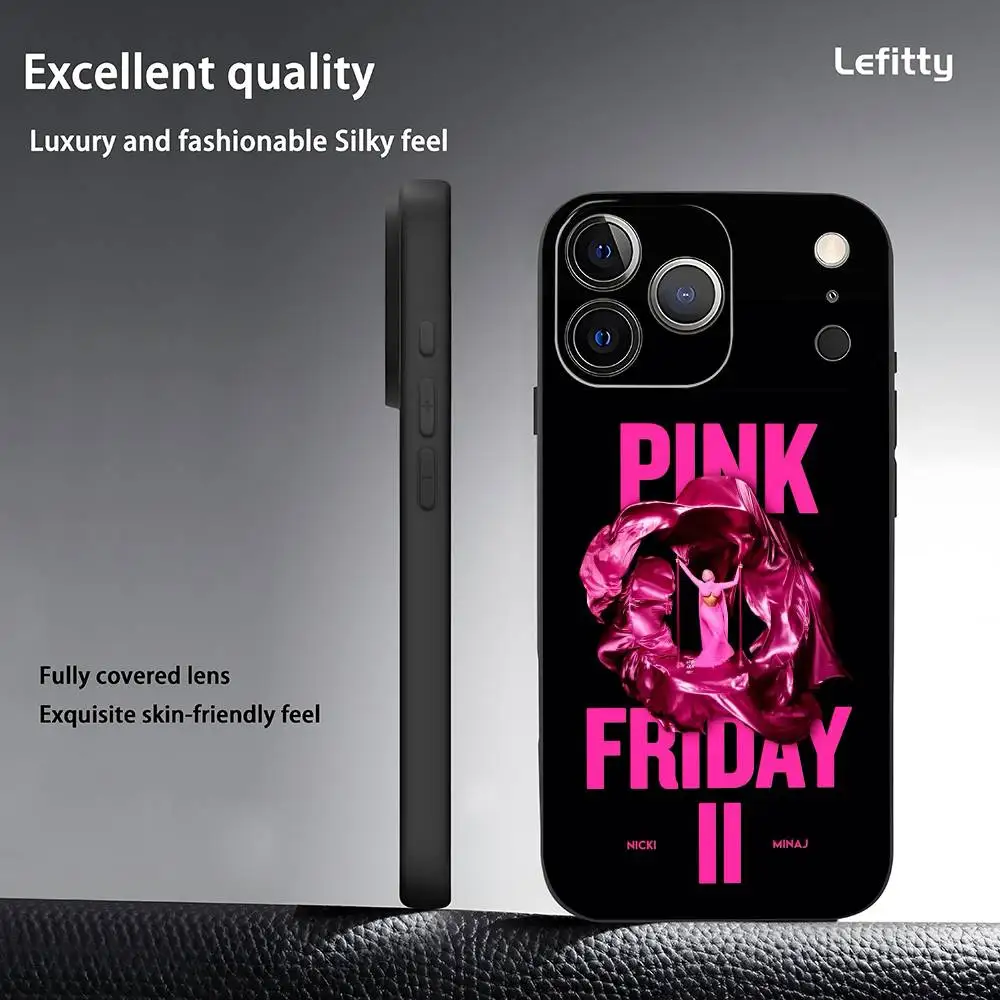 N-Nicki Minaj Pink F-Friday Phone Case For iPhone 17 16 15 14 13 12 11 Pro Max Plus Mini Black Frosted Soft Shell Funda