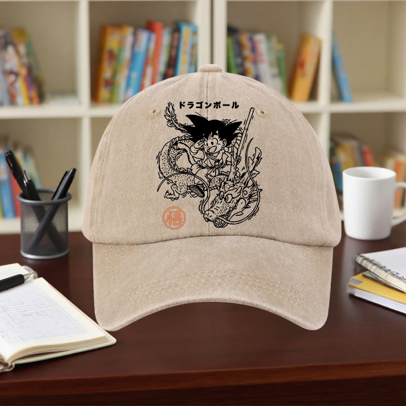 

Dragon Ball Washed Baseball Hat Comfortable Duckbill Cap Cartoon Pattern Cotton Polyester Material Hat Friend's Birthday Gift