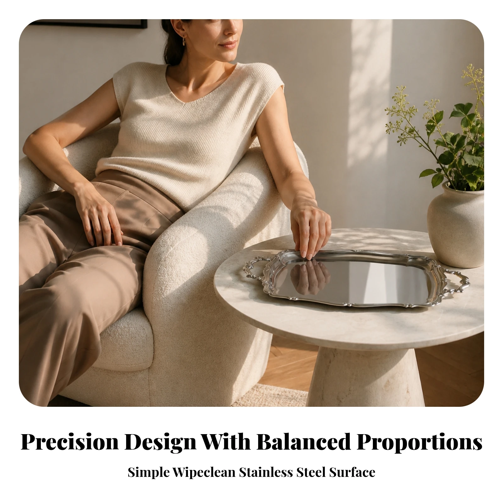 Stainless Steel Serving Tray Rust Resistant Rectangle Serving Tray Vintage-Style Silver for Hosts, Formal Entertaining