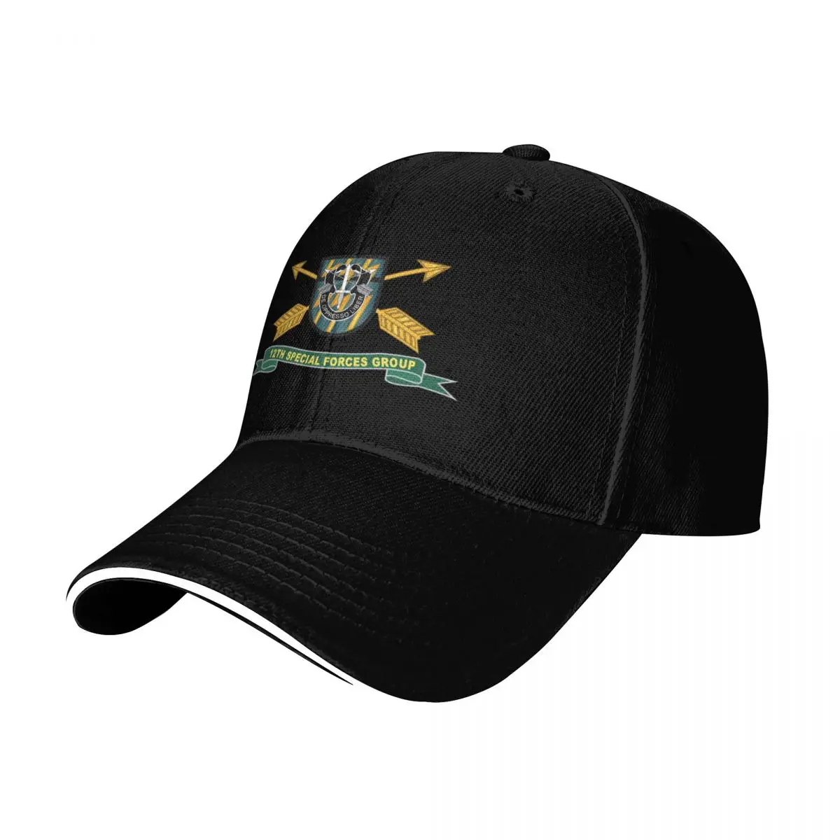 Army - 12th Special Forces Group - Flash w Br - Ribbon X 300 Baseball Cap Men Women Casual Summer Sport Sun Cap