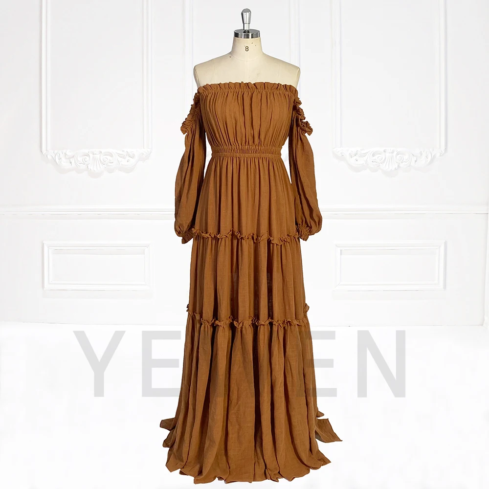 Long Sleeve Maternity Photoshoot Dress Elastic Waist Dress for Pregnancy Photo Shoot Photography and Maternity Dresses YW231107