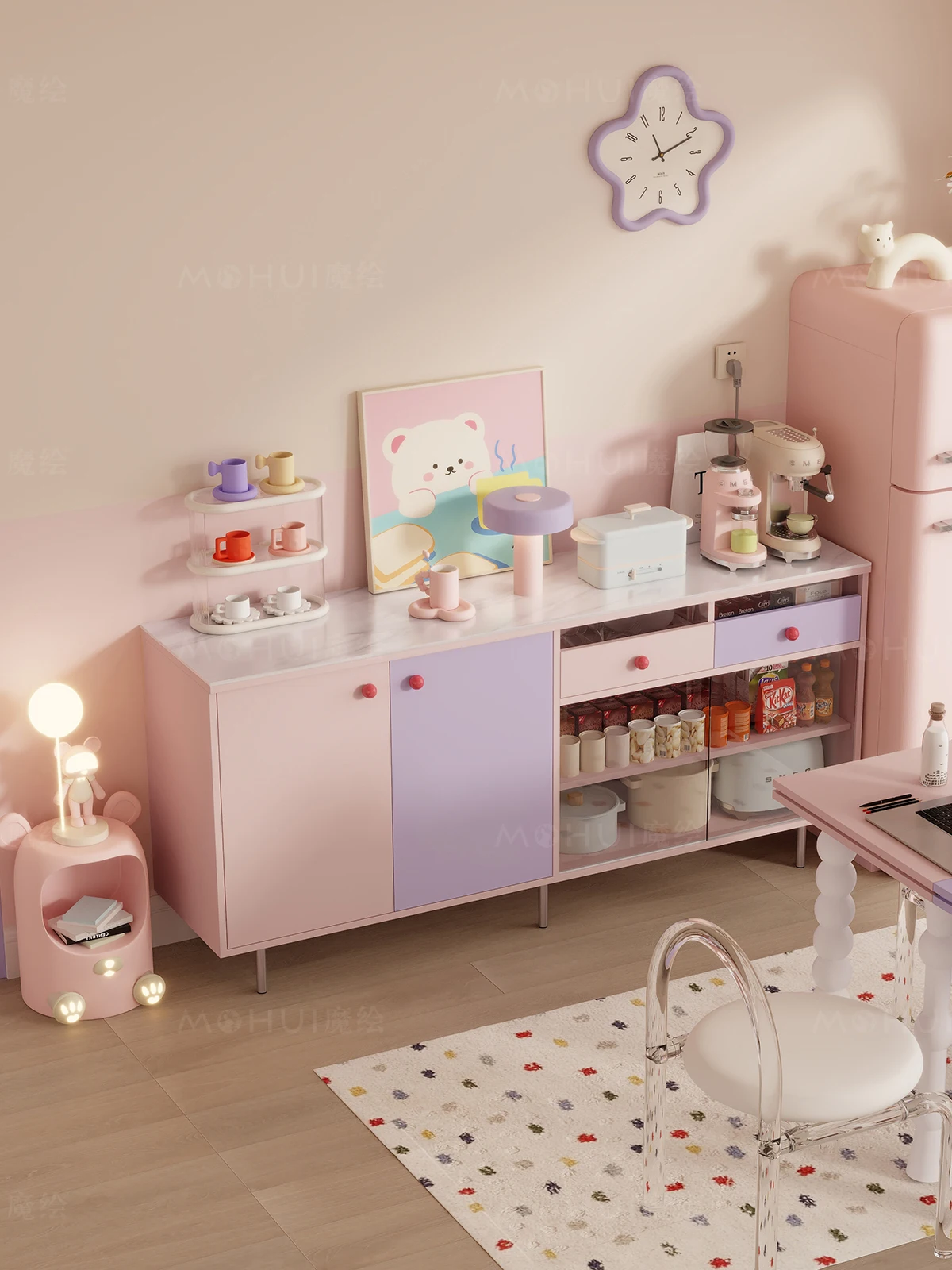 

Dopamine, side cabinet, living room, locker, rock slab surface, retro cabinet, kitchen storage cabinet