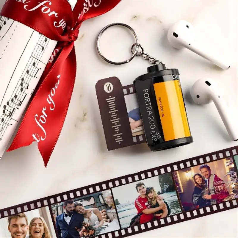 HIBODY Time Film Album Spotify Keychain Creative Valentine\'s Day Birthday Gift Boyfriend Girl Graduation Commemorative Ornament