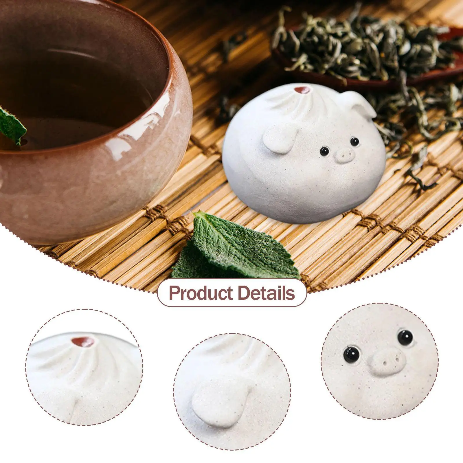 Purple Clay Tea Pet Funny Handmade Home Decor Statue Figurine Tea Accessories for Tea Room Meditative Office Kung Fu Tea Tray