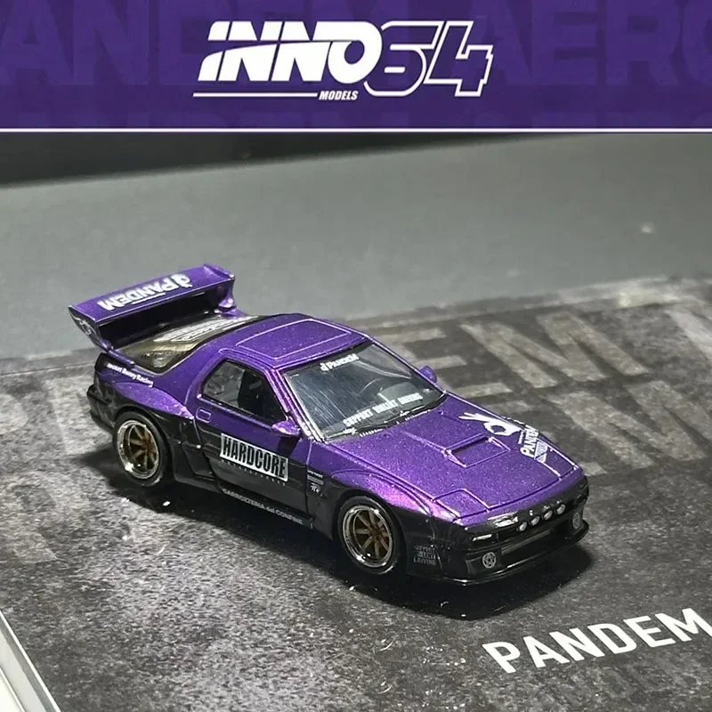

PreSale INNO 1:64 MAZDA RX7 FC3S PANDEM ROCKET BUNNY Purple Diecast Diorama Car Model Collection Miniature Toys