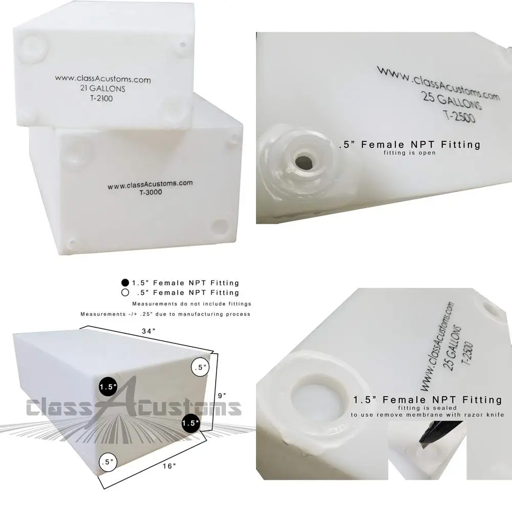 Sistem Tangki Air Ganda RV: Tangki Air Bersih 21 Galon & Tangki Penyimpanan Abu-abu 30 Galon |   Tangki Penampung Berkapasitas Tinggi