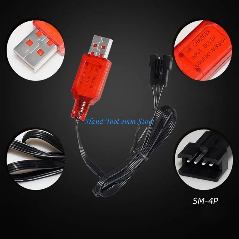 H37F فعالة 7.4V 500MA بطارية السيارة الشحن مع اتصالات USB ، شحن حل لمصادر الطاقة الليثيوم #4