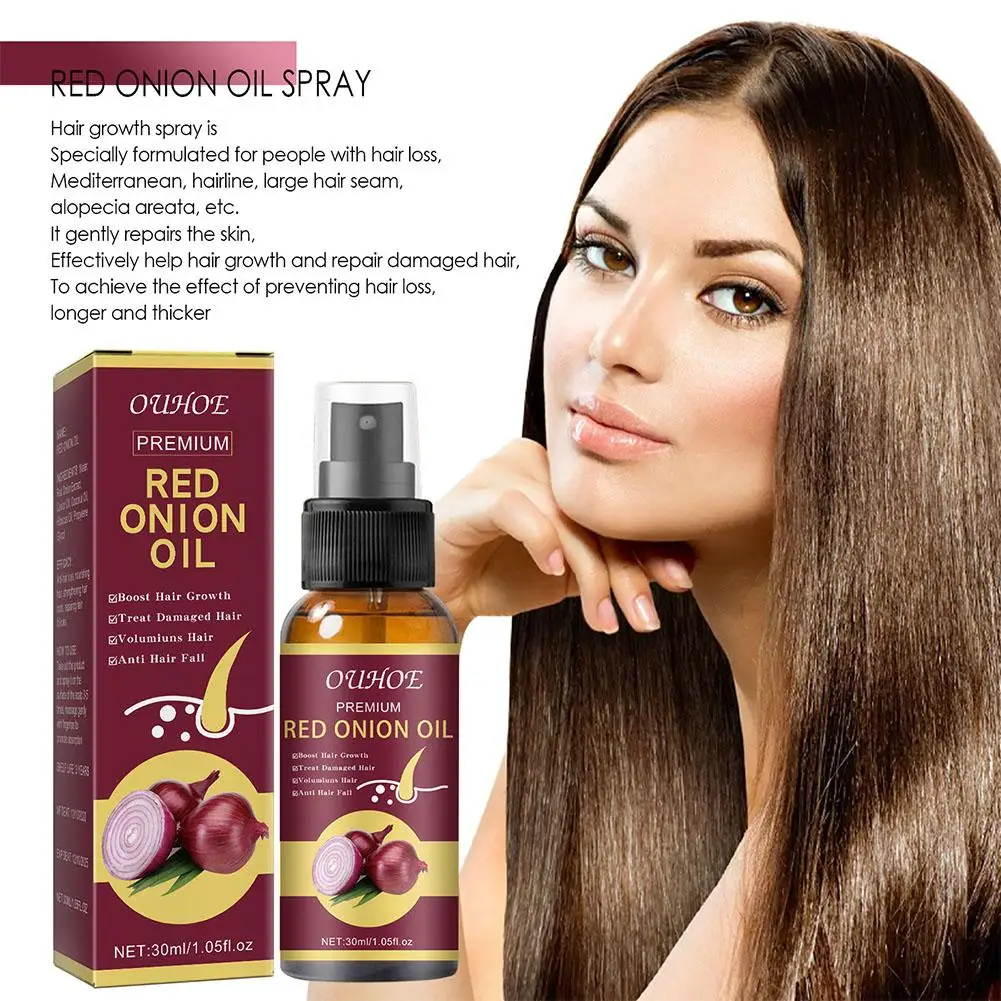 Cebola Black Seed Hair Oil Spray, Hair Prevent Biotin Care, Cabelo rápido e perda, Q5k1, F9g8, 30ml