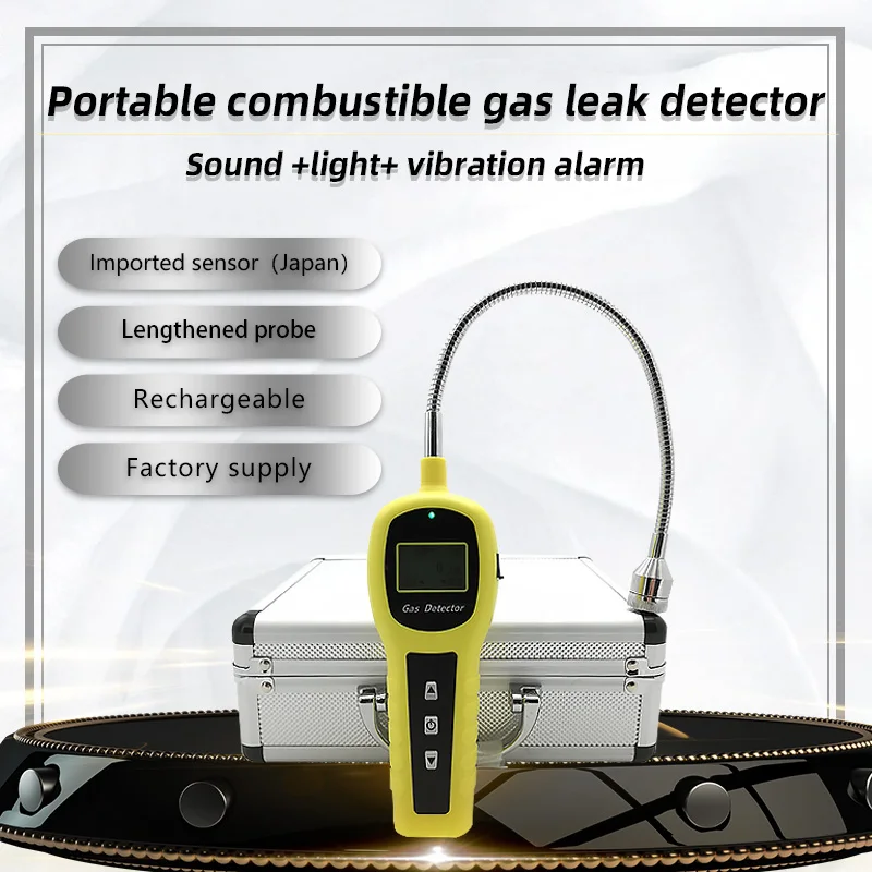 handheld combustible gas detector hydrogen methane CH4 LPG leak monitor