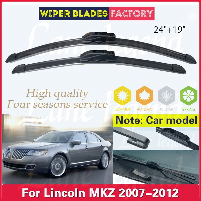 

Car Wiper Blade For Lincoln MKZ 2007 2008 2009 2010 2011 2012 Front Window Windscreen Windshield Car Accessories 24"+19"