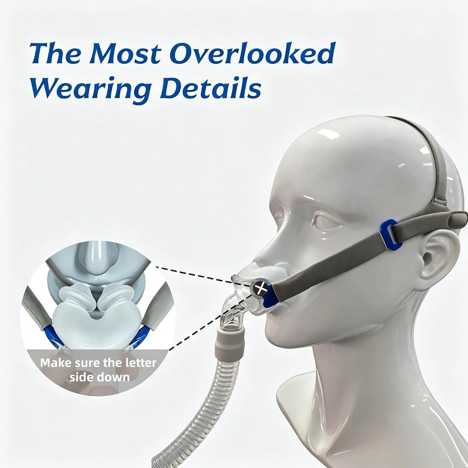 1 set CPAP Universal Nasal Pillow Replacement Kit, CPAP Mask Accessory with S/M/L Cushions Headgear Tube Frame, Comfort Seal - view 4