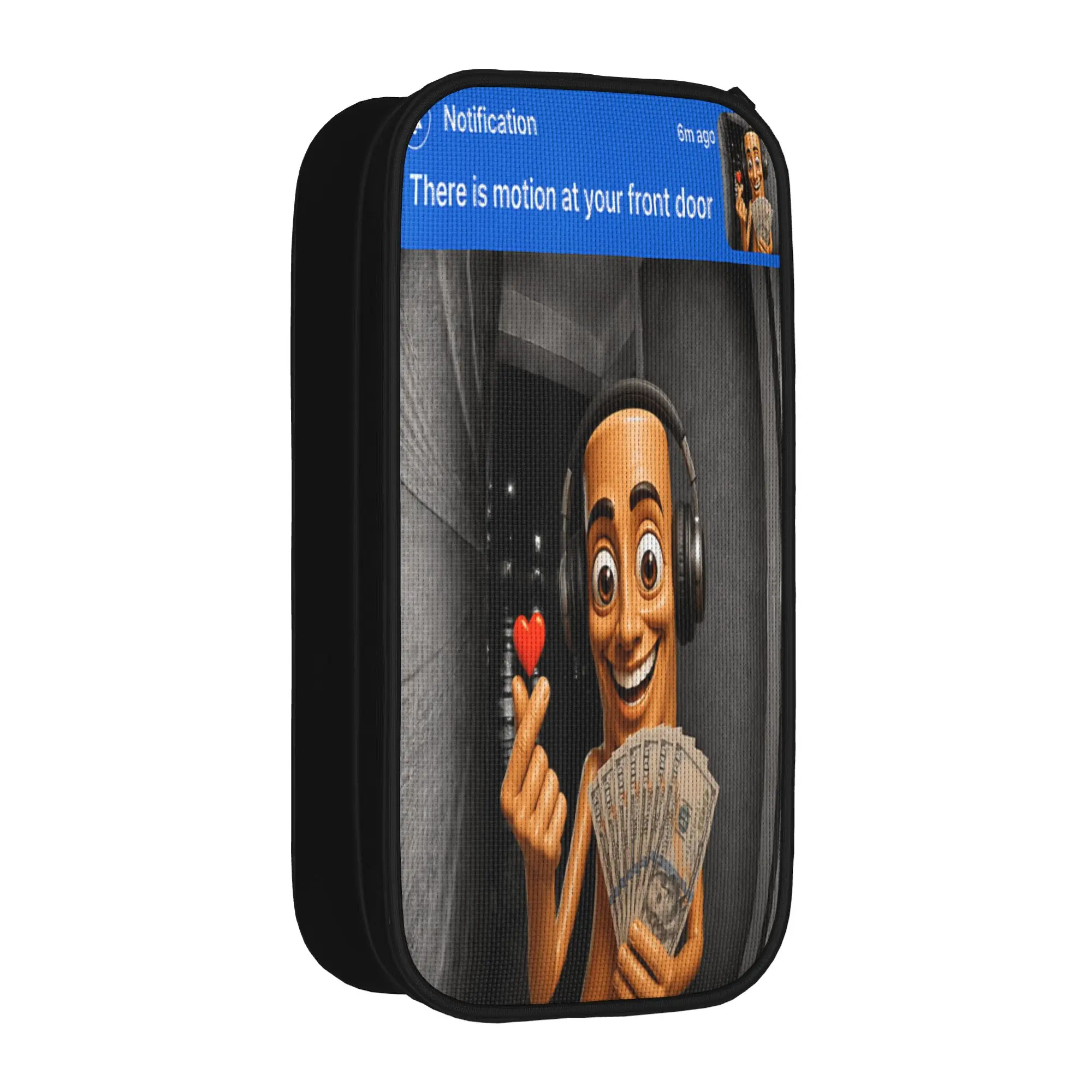 Pencil Case There is Motion At Your Front Door Tung Sahur Funny Meme Pencil Box School Pencil Cases Child Stationery Organizer