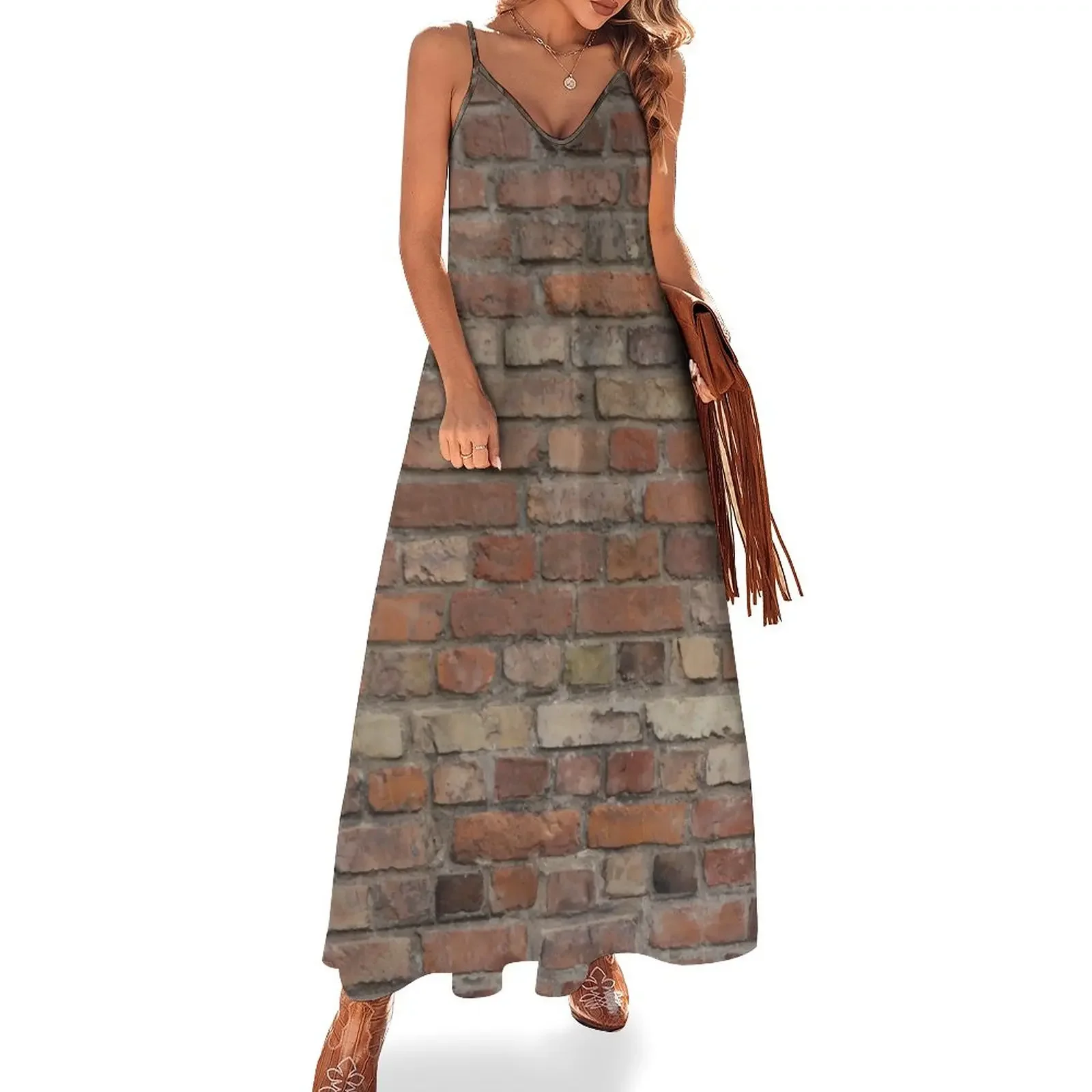 

Texture Build the wall brick wall vintage with red bricks pattern slightly eroded HD Sleeveless Dress dresses women summer 2024