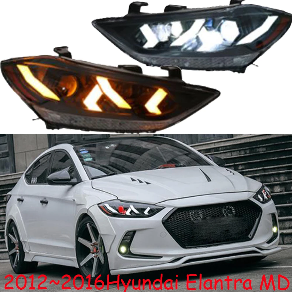 1set car bumper head light for Elantra headlight All in LED 2016~2020 DRL car accessories headlamp Elantra headlamp