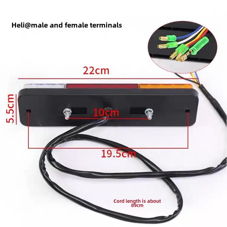 12-80V LED Warning Lamp Universal Three Color Tail Light Double Side Square Iron Bracket Indicator Lights