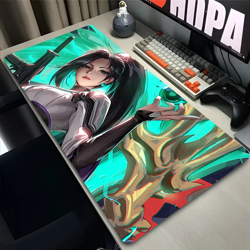 Alas Mouse PC Karet Anti Selip V-valorant Sage HD Alas Mouse Laptop Gamer Kabinet Alas Keyboard Komputer Kantor Alas Mouse Meja Gaming