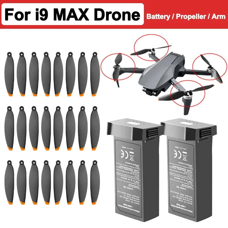 i9 MAX Drone Battery 7.7V 2100mAh i9 MAX Drone Quadcopter Arm Blades For i9MAX Propeller Spare Blades Akcesoria do dronów