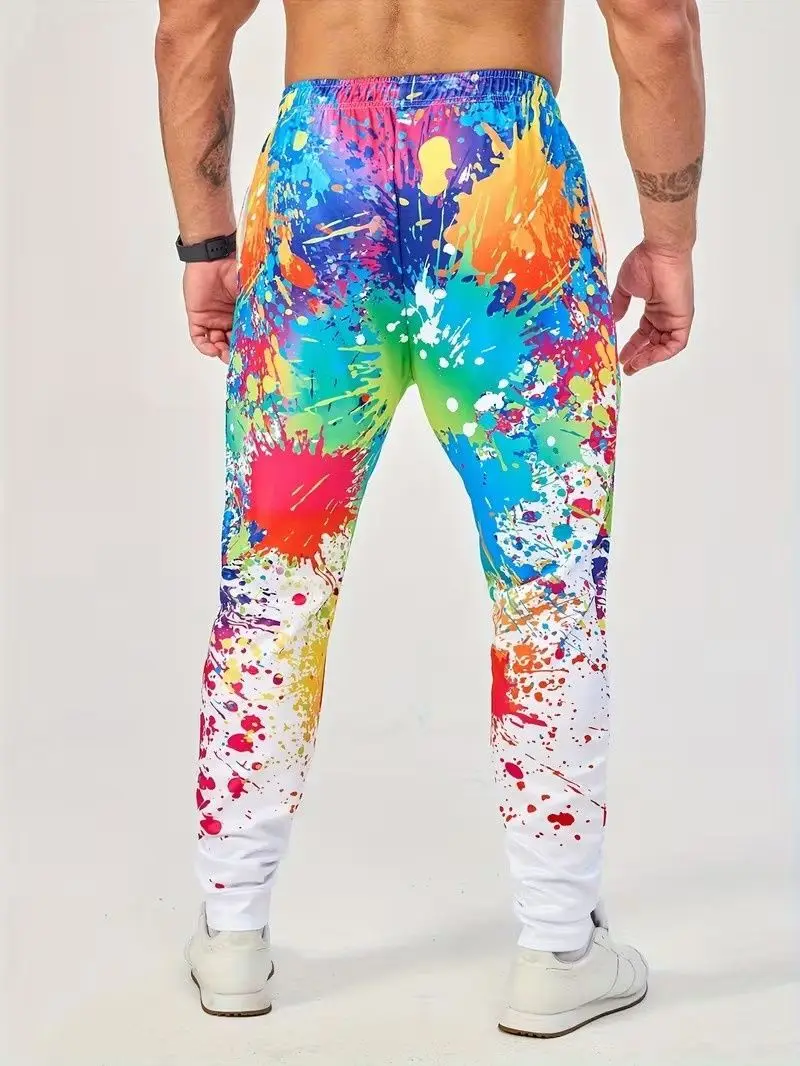 Spring and Autumn Hot Selling Graffiti 3D Printed Pants, Men's Trendy Fashion Casual Pants