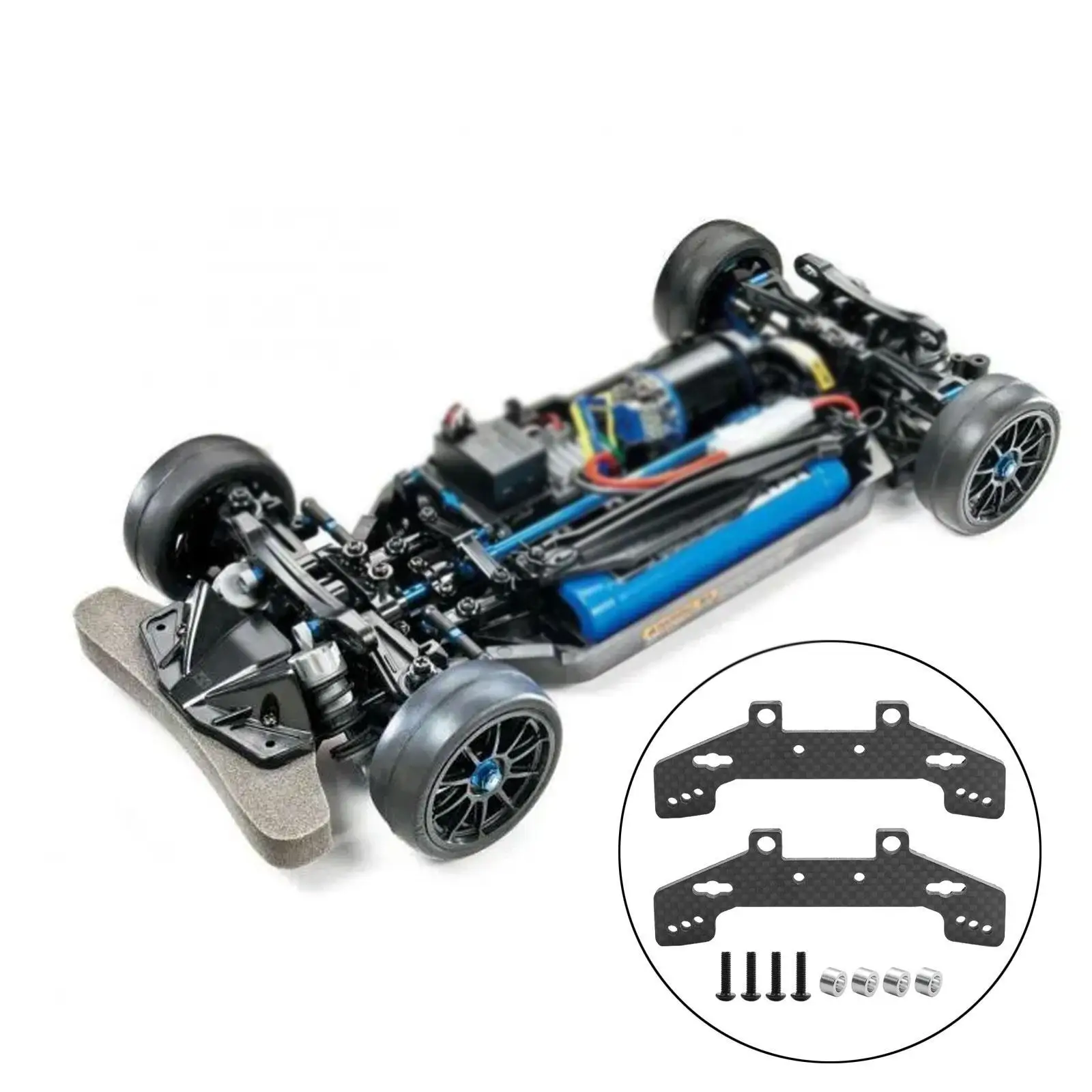 2x Kohlefaser-Stoßdämpferhalterung für TT02 TT02R 1/10 RC Autozubehör