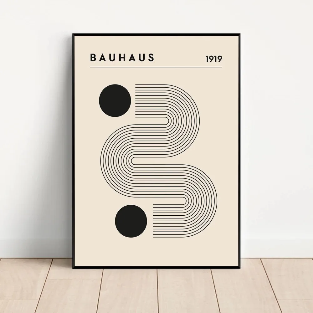 Hot Bauhaus Abstract Geometrica Plakat Kraft Paper Vintage Plakat Wall Art Malarstwo Studium Sztuka Estetyczna Mały Rozmiar Naklejki Ścienne