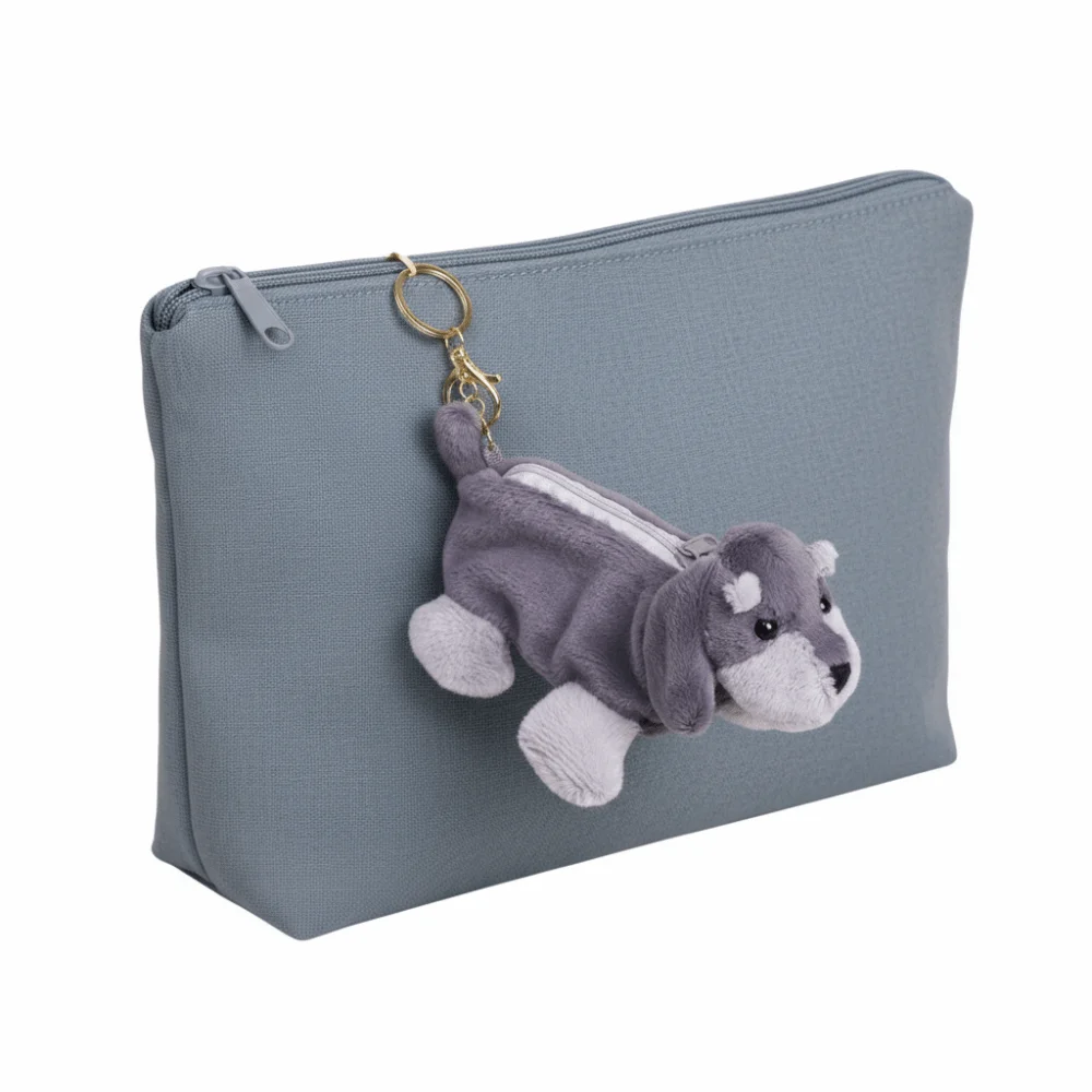 لطيف محشوة الكلب محفظة نسائية للعملات المعدنية بلون متعدد الوظائف الكرتون محفظة مقلمة المفاتيح القرطاسية حقيبة التخزين الأطفال