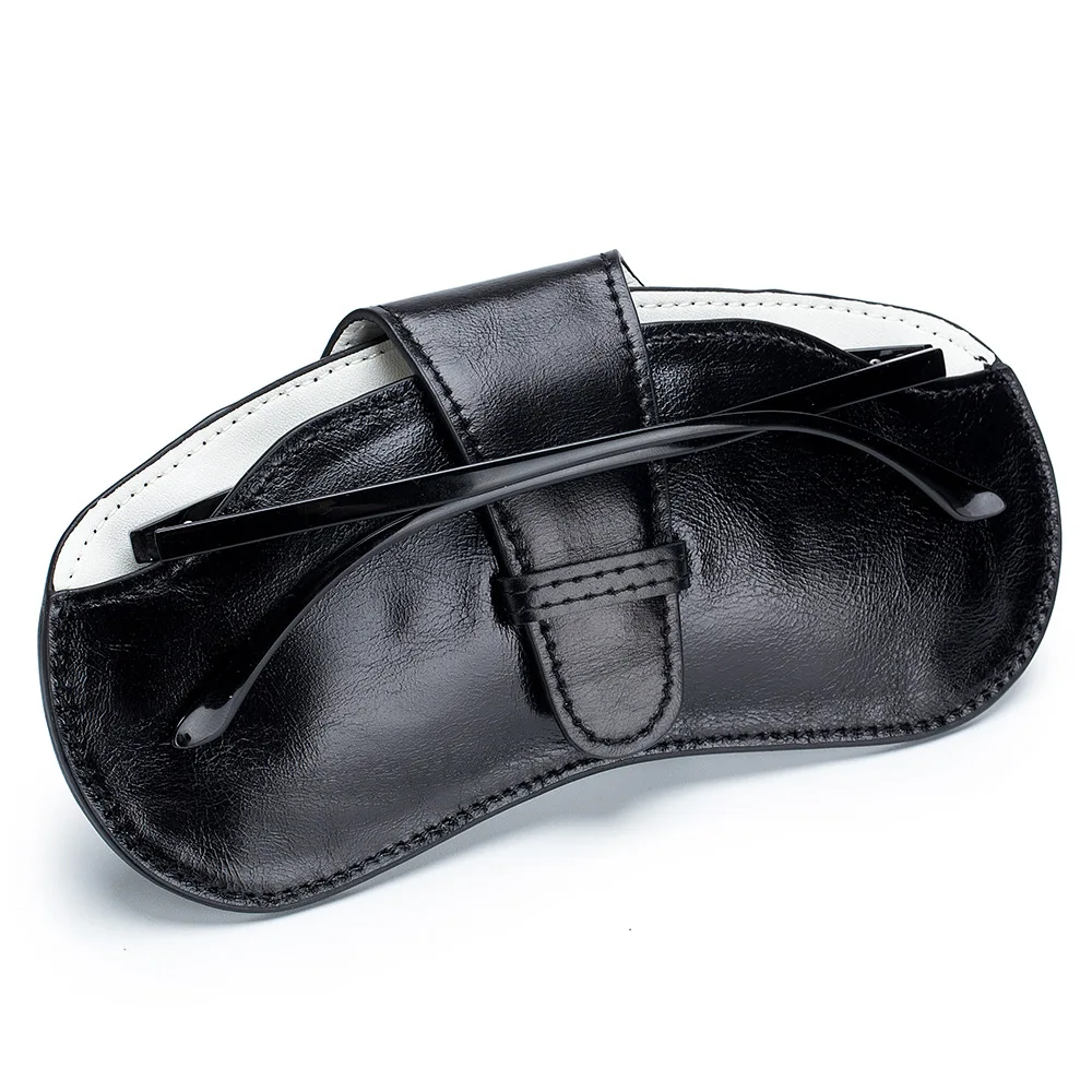 Glasses Case Unisex Genuine Leather Glasses Bag Fashion Portable Sunglasses Box Bag Accessories Women Men Eyeglasses Cover Case