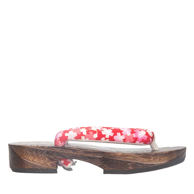 Zoccoli Geta giapponesi per bambini Ragazzi Ragazze Tradizionale Samurai Fiore Yukata Infradito in legno Scarpe con punta Sandali piatti orientali Pantofole