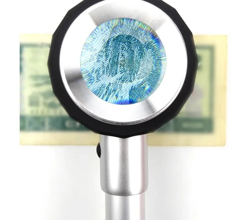 USB charging up to 60 times identification, tobacco and alcohol spray code magnifying glass, purple LED light, portable