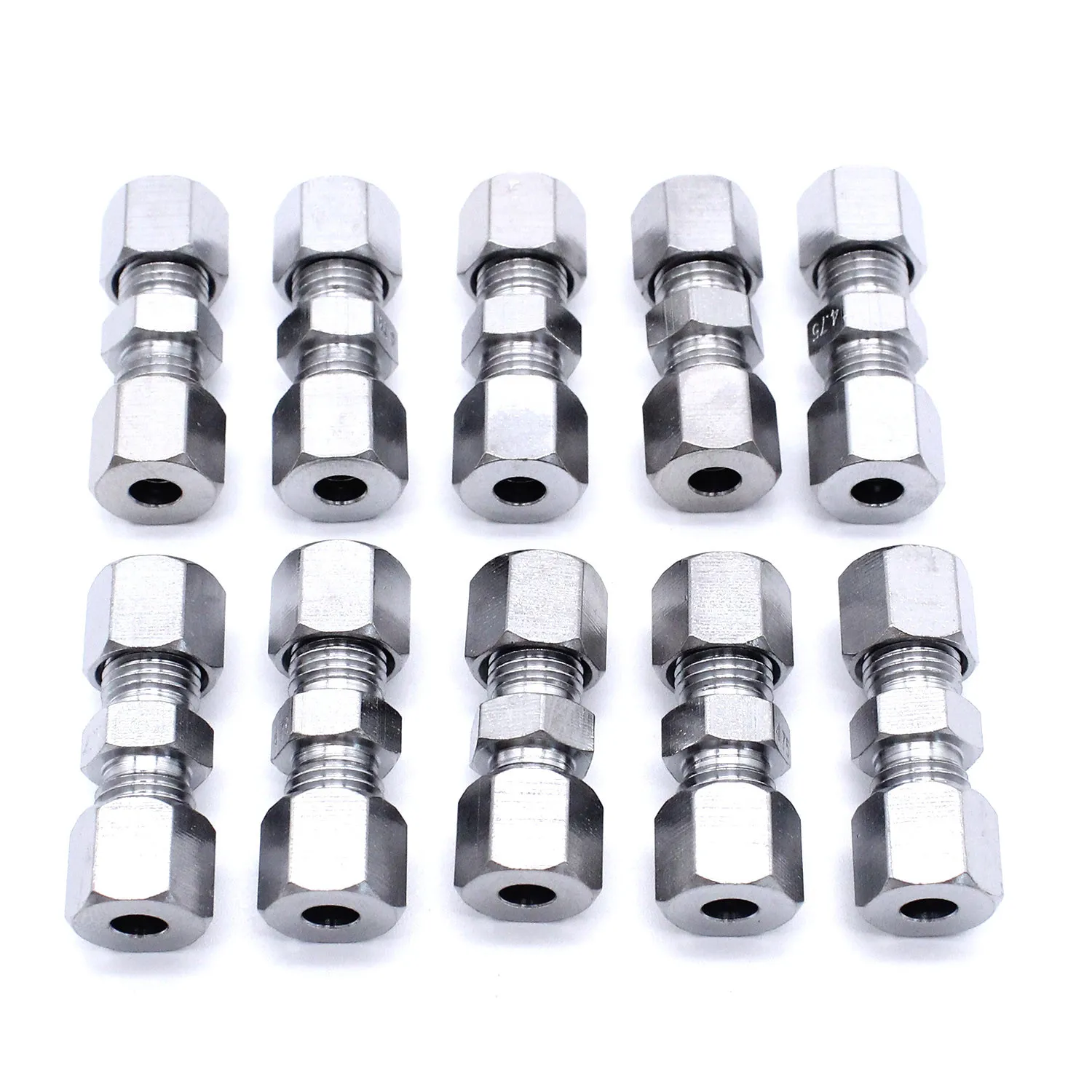 10pcs Brake Line Union Fittings Straight Reducer Compression Kits Connector 3/16