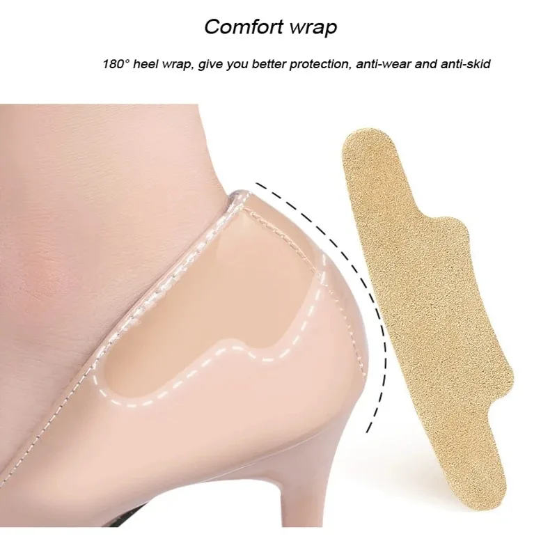 1 Pair High Heels Anti Slip Anti-wear Heel Liner Women Heel Stickers Heel Shoe Protector for Sandals Foot Care Shoes Accesories