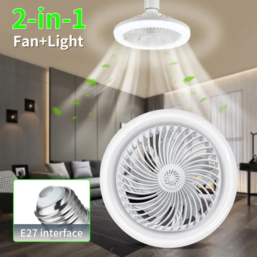 

Ceiling Fans For Bedroom Living Room 30W LED Ceiling Fans Light With Remote Control LED Lamp Fan E27 Converter Base Smart Silent