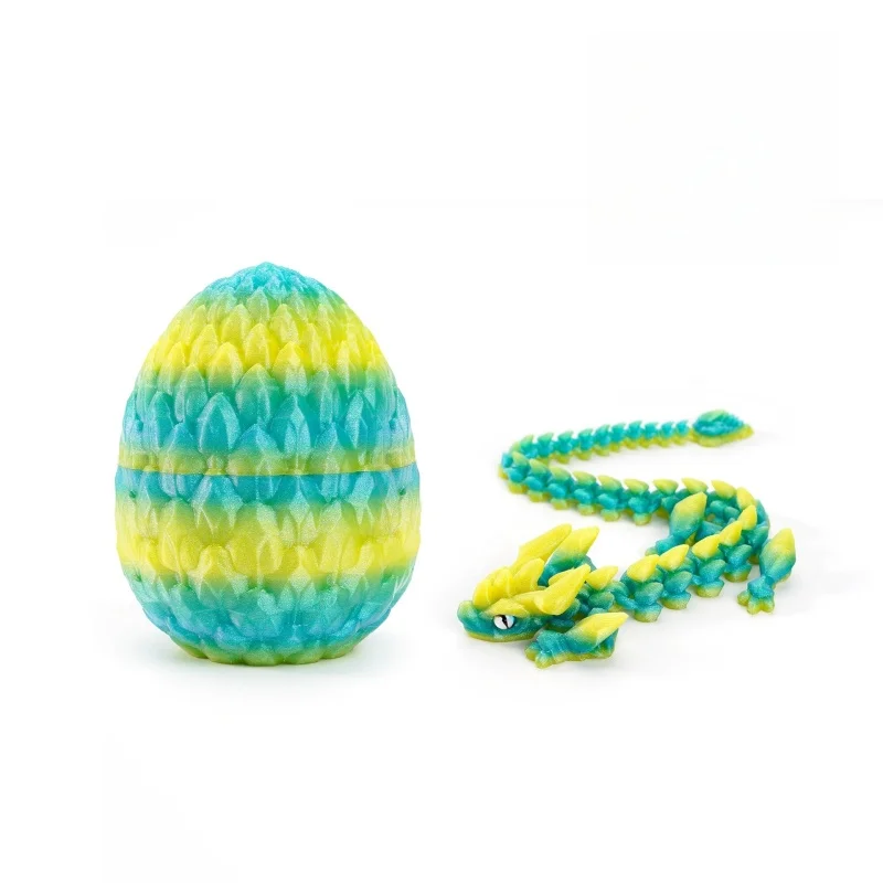 3D Printed Triceratops Dragon Egg Set Colorful Articulated Figurine Creative Animal Storage Home Decor Ornament Toy