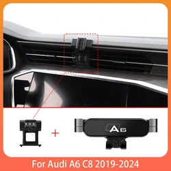 Phone Holde Car For Audi A6 S6 C8 2019 - 2024 Mobile Support Special Fixed Bracket GPS Base Mount Stand Interior Accessories