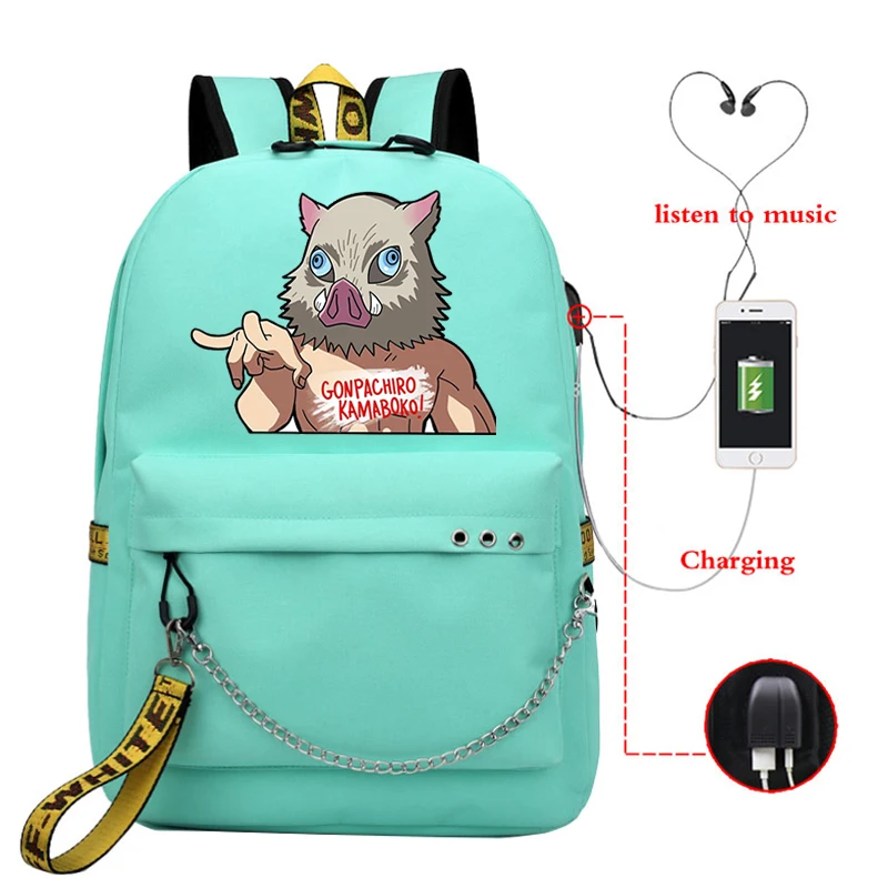 Demon Slayer Manga Anti-theft School Bags Brand High Quality Bags Women Kawaii Travel Bags with Usb Demon Slayer Backpack Kids