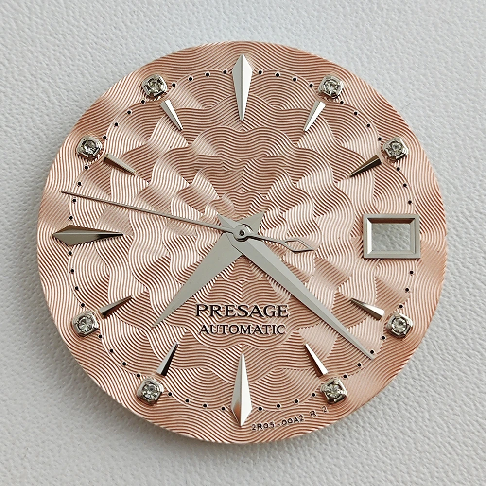 29mm NH35 Zifferblatt mit PRESAGE S Logo, Cocktail-Zifferblatt mit Bohrung für NH35 NH36 Automatikwerke, WatchMods Maßgefertigte Uhr – Detail 8