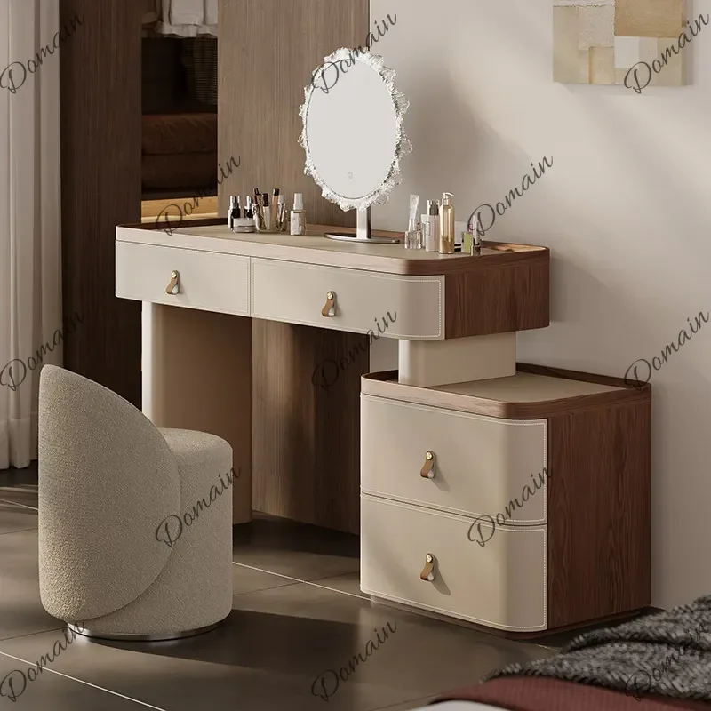 J Modern Luxury Illuminated Makeup Dressing Table High End Elegant Dressers For Bedroom Makeup Vanity Tocador Maquillaje Furnitu