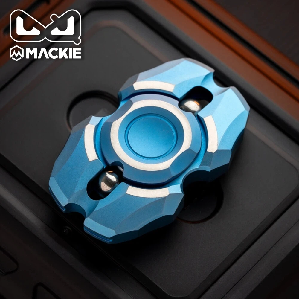 Spinner Antiestrés MACKIE EDC PULSE, Juguetes Antiestrés para Adultos, Spinner de Titanio Azul de Dos Aspas