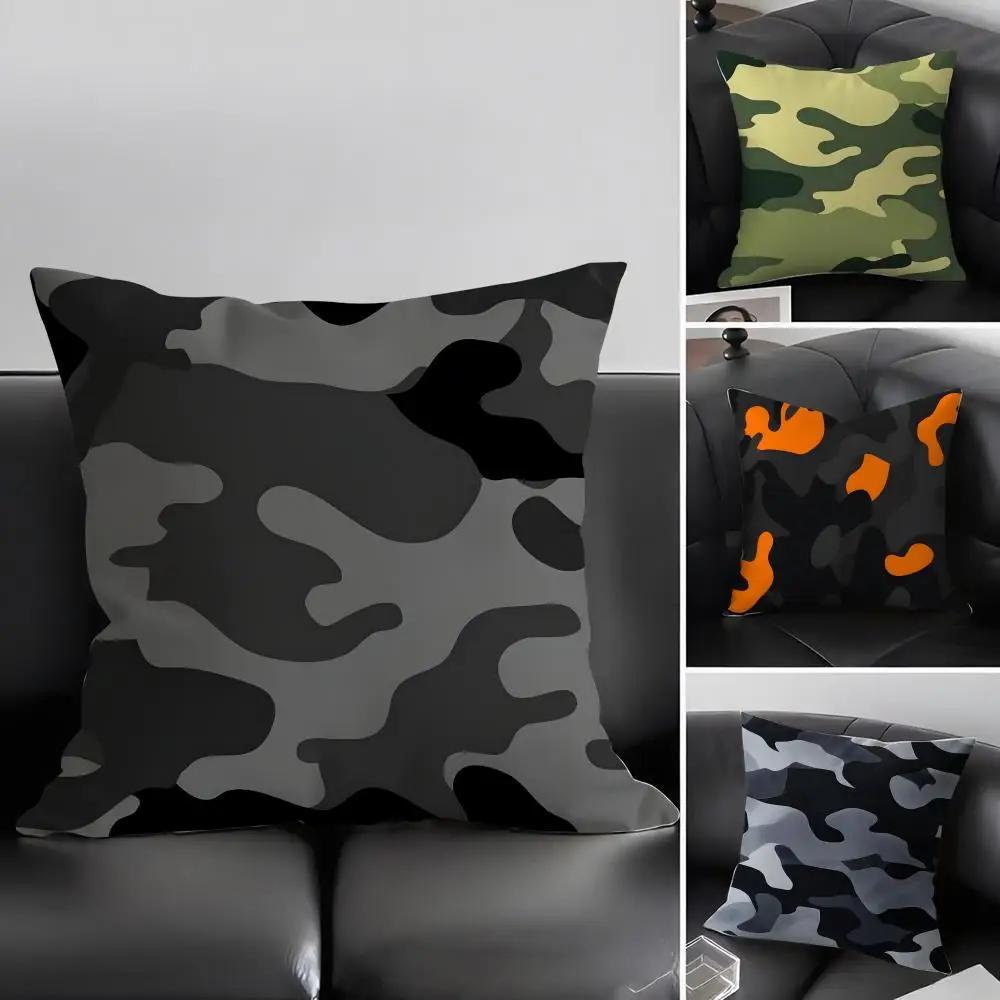 Camouflage Cushion Cover Pillowcase Ultra Soft Skin Friendly Fabric Cloud Like Comfort & Concealed Zipper