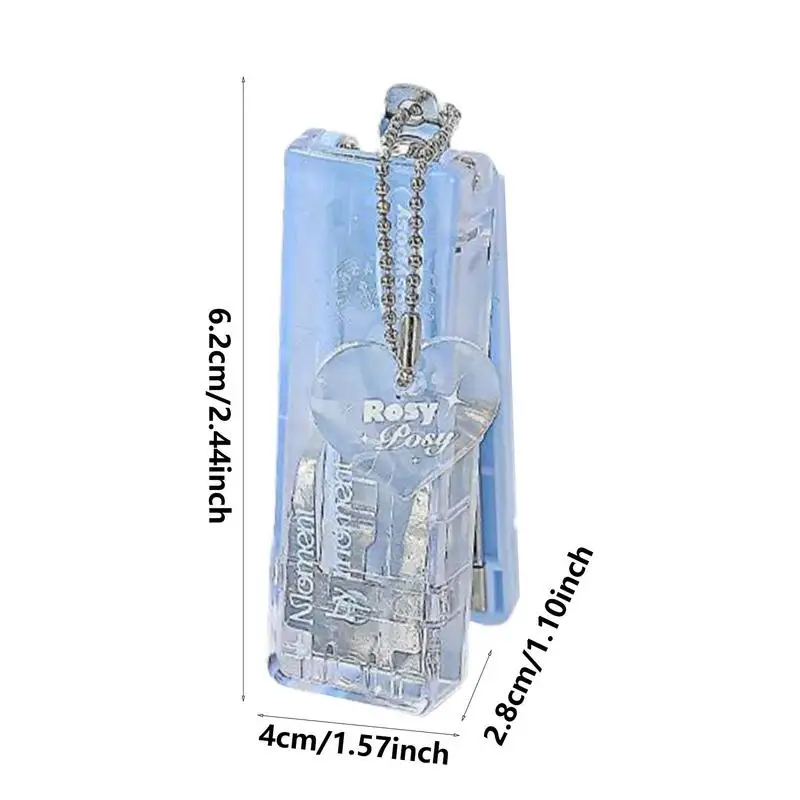 Mini Stapler Simplicity Gradient Color Bookbinding Stapler with Pendant Lovely Stationery Small Stapler Cute Student Supplies