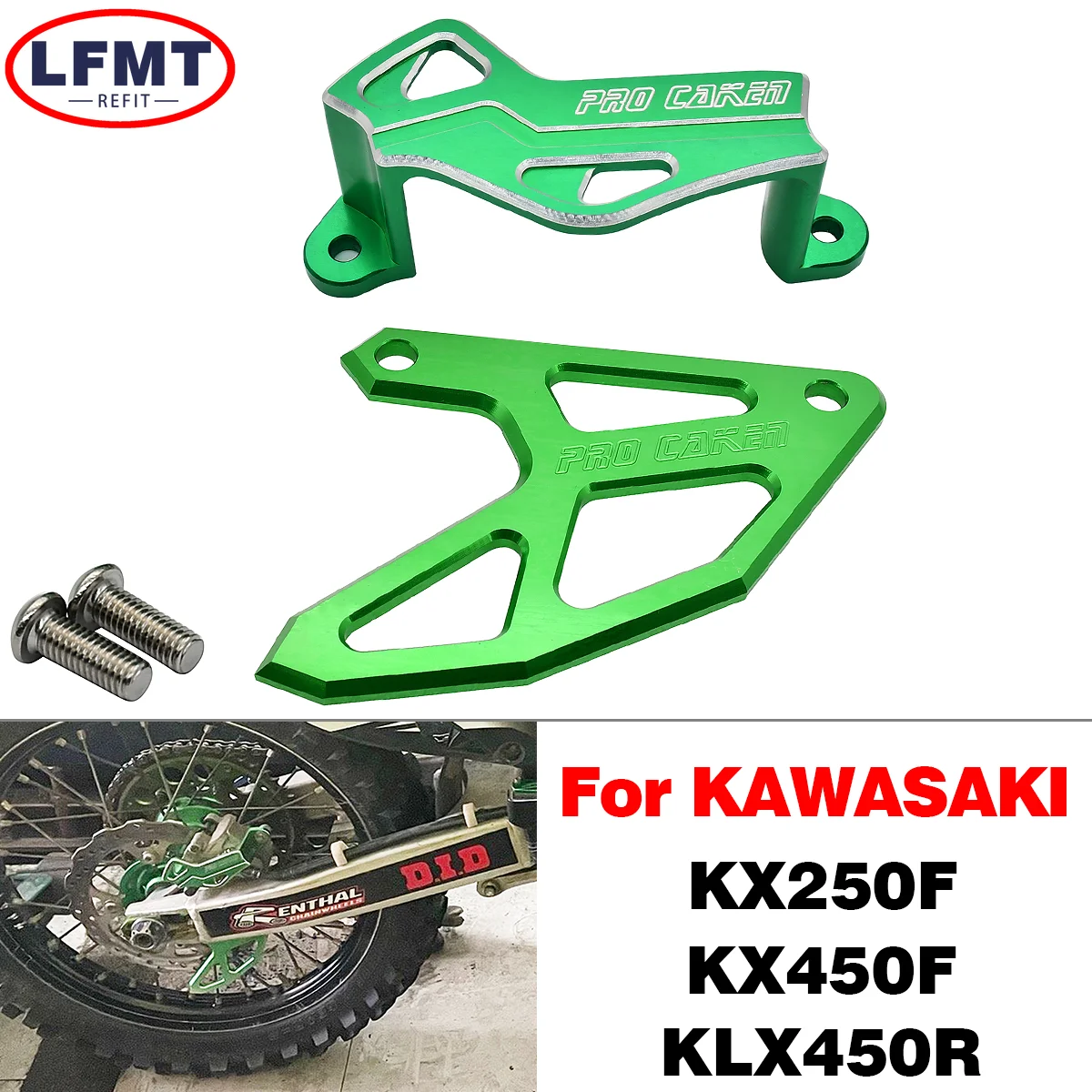 

For Kawasaki KX250F 2004-2008 KX450F 2006-2018 KLX450R 2008-2012 Motorcycle Rear Brake Caliper Brake Disc Guard Protector Cover