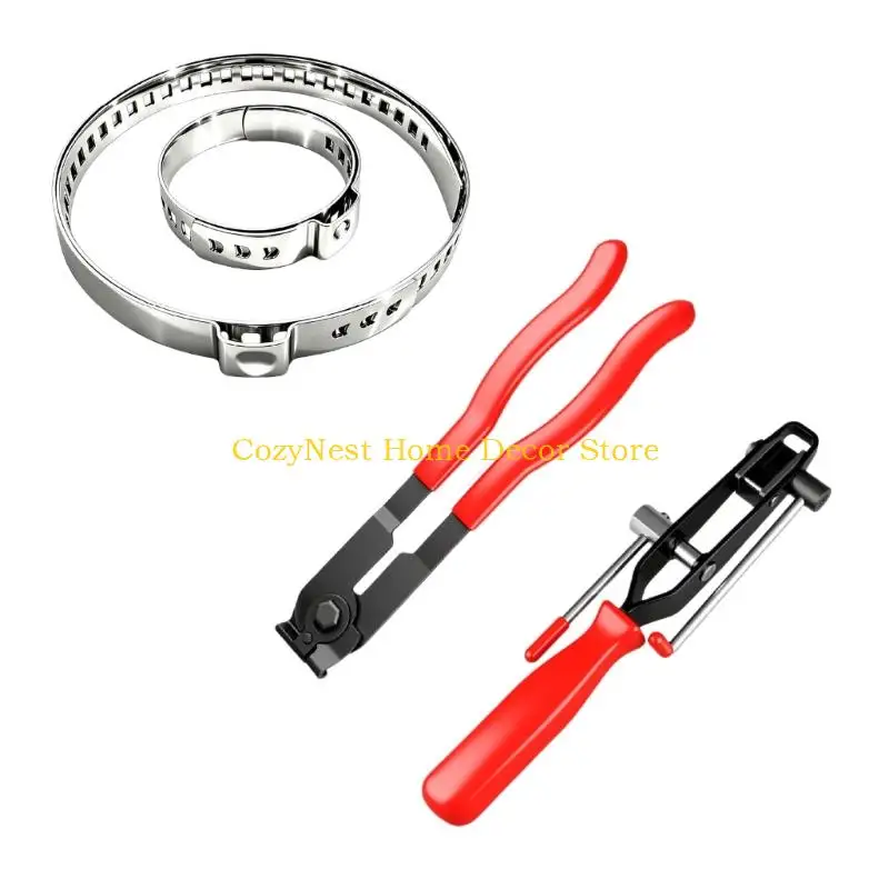 92MF Corrosion Resistant Single Ear Hose Clamp Rustproof Steel Band Clamp Quick Fixing for Industrial & House Applications
