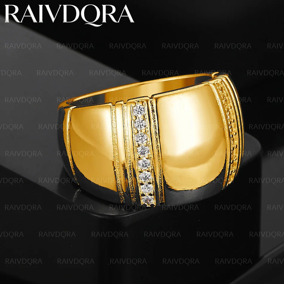18K vergoldeter, glänzender Zirkon-Ring mit großem Kreis für Damen und Herren, Modeschmuck, Charm-Party-Accessoires, Geburtstag